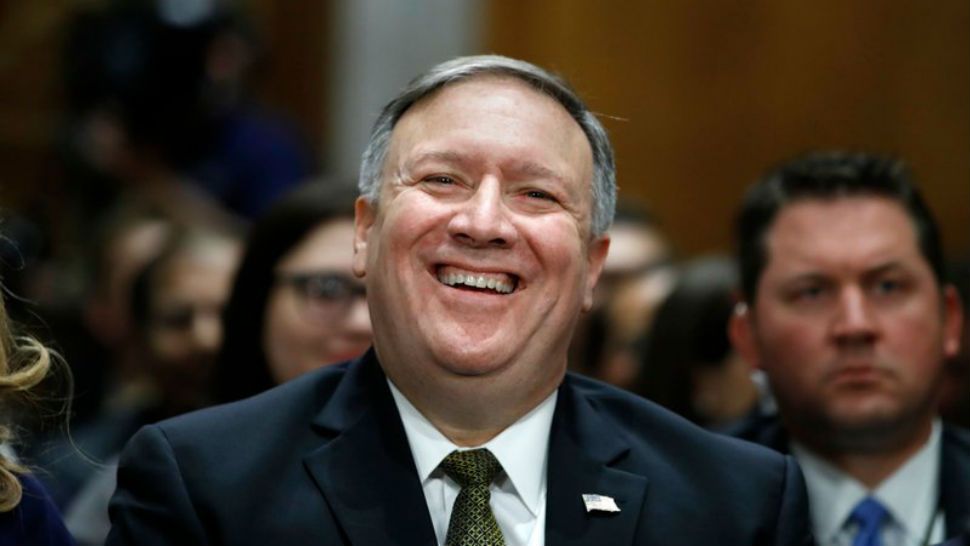 In this April 12, 2018, photo CIA Director Mike Pompeo testifies on his nomination to be the next secretary of state on Capitol Hill in Washington. Two U.S. officials say Pompeo recently traveled to North Korea to meet with leader Kim Jong Un. Pompeo’s trip to the isolated communist nation came in advance of a potential summit between Kim and President Donald Trump. The officials spoke anonymously about Pompeo’s trip because they were not authorized to discuss it publicly. (AP Photo/Jacquelyn Martin)