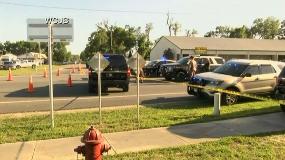 The crime scene in Trenton, in Gilchrist County, where two sheriff's deputies were killed. (CNN)
