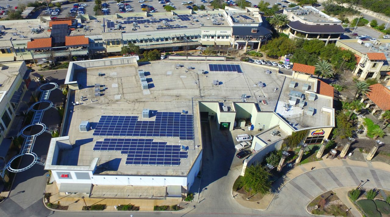 Solar panels on top of The Shops at La Cantera (Courtesy: The Shops at La Cantera)