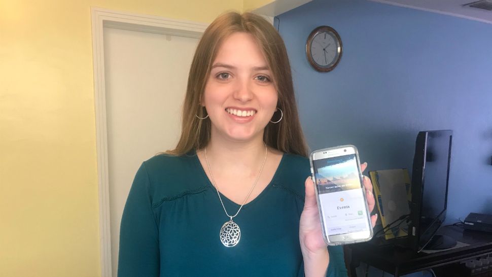 Katie McGilvery is a senior at Lakewood High School in St. Petersburg. Her app, DownTown, recently was recognized in the nationwide Congressional App Challenge. (Angie Angers, Spectrum Bay News 9)