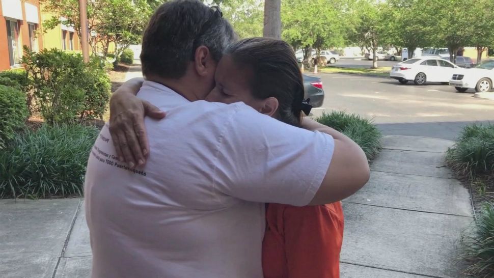 The Figueroa family prepares to leave a hotel room in Altamonte Springs hours before FEMA granted an extension to its housing assistance program for Puerto Rican evacuees.