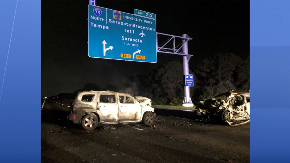 Fatal crash involving two cars engulfed in flames