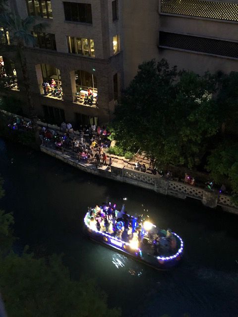 The 75th Texas Cavaliers River Parade from above.
