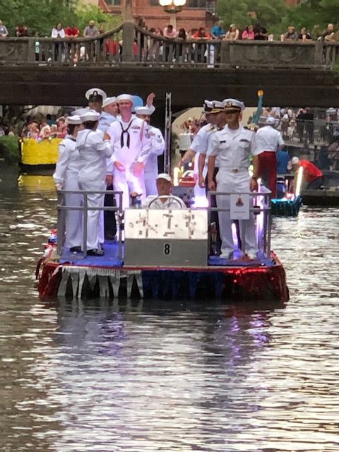 US Sea Services float with the Navy Band Southwest - "The Destroyers."