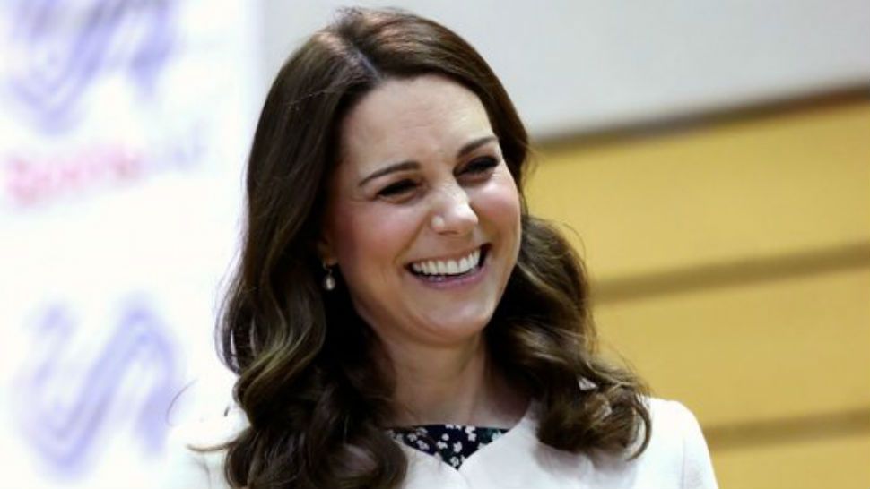 File - In this Thursday, March 22, 2018 file photo, Britain’s Prince William and Kate, Duchess of Cambridge meet wheelchair basketball players, some of whom hope to compete in the 2022 Commonwealth Games, during their visit to the Copperbox Arena, London. Kensington Palace says Prince William’s wife, the Duchess of Cambridge has entered a London hospital to give birth to the couple’s third child. The former Kate Middleton traveled by car on Monday morning, April 23, 2018 to the private Lindo Wing of St. Mary’s Hospital in central London. The palace says she was in “the early stages of labor.” (Chris Jackson/Pool via AP, File)