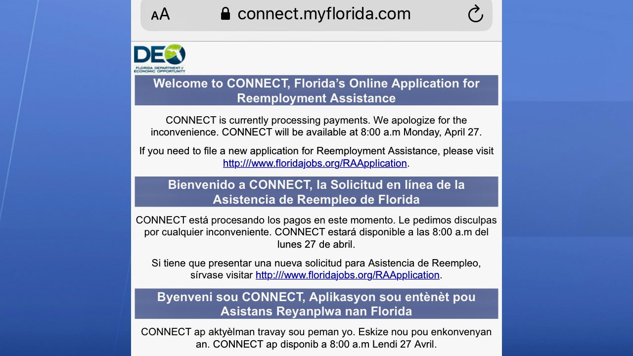 Florida's Unemployment Website Down For Weekend