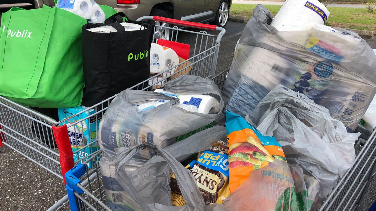 Pasco County neighbors donate toilet paper, paper towels, food to senior citizens. (Ashley Paul/Spectrum Bay News 9) 