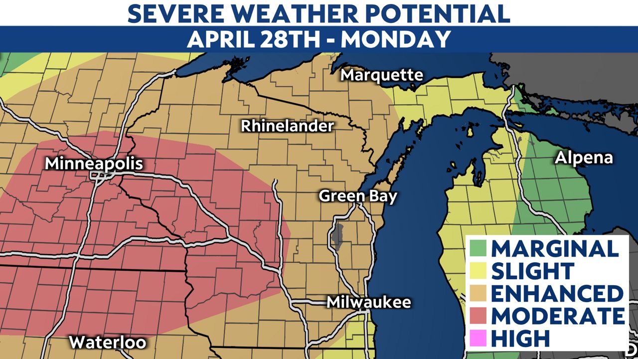Elevated severe weather risk for Monday