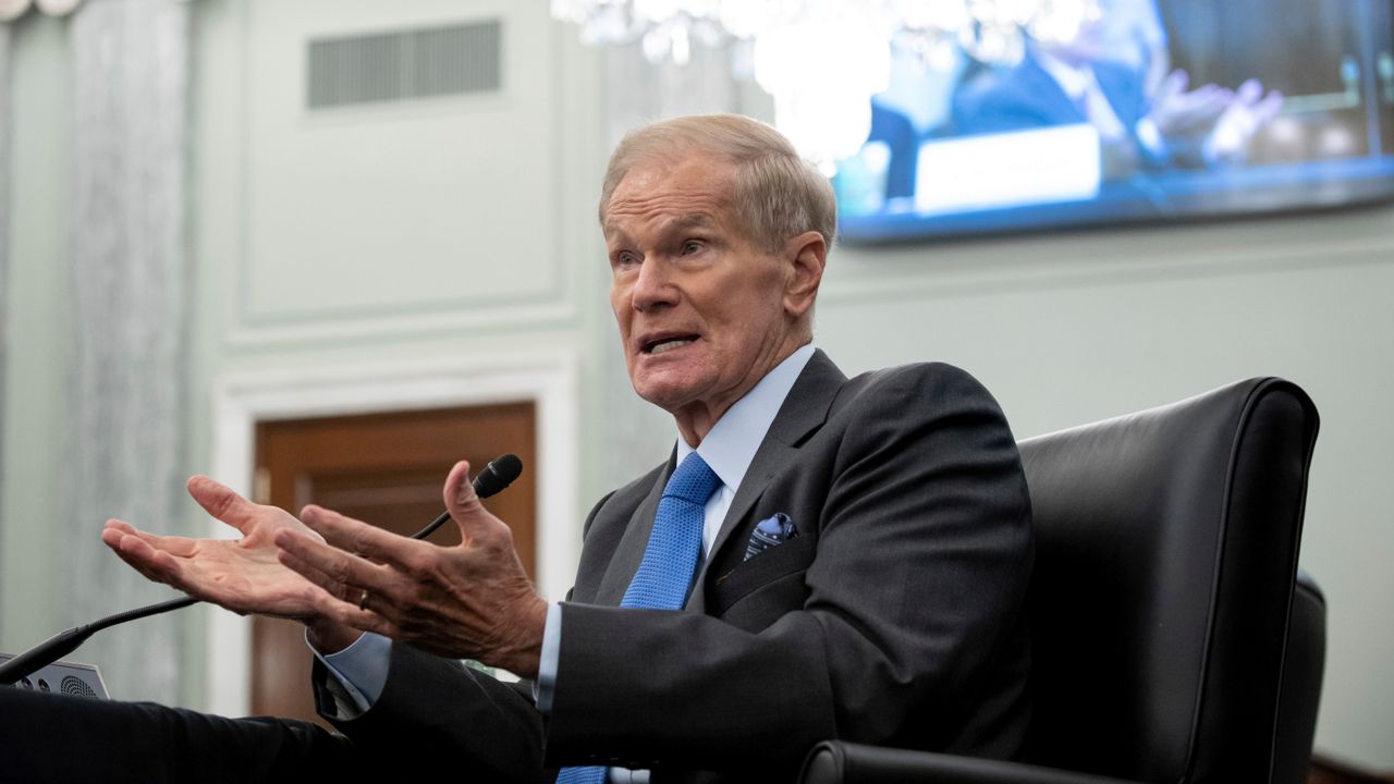 Former Sen. Bill Nelson of Florida, President Joe Biden's nominee to be NASA administrator, speaks during a Senate Committee on Commerce, Science, and Transportation confirmation hearing Wednesday on Capitol Hill in Washington. (AP/Saul Loeb/Pool)