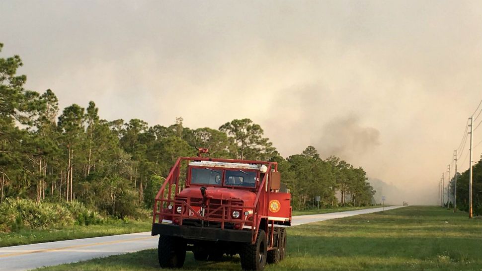 Large brush fire in the Micco Preserve area.
