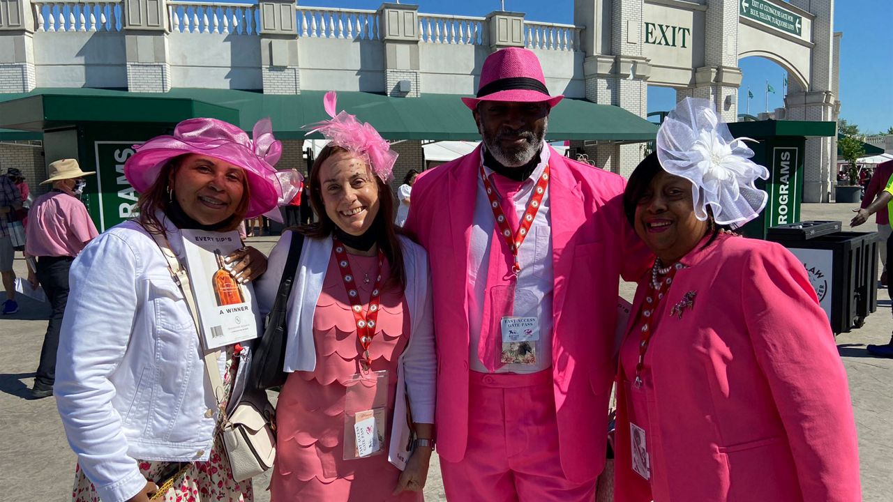 Cancer survivors march in the 14th Kentucky Oaks Survivors Parade in 2022. (Spectrum News 1/Khyati Patel)