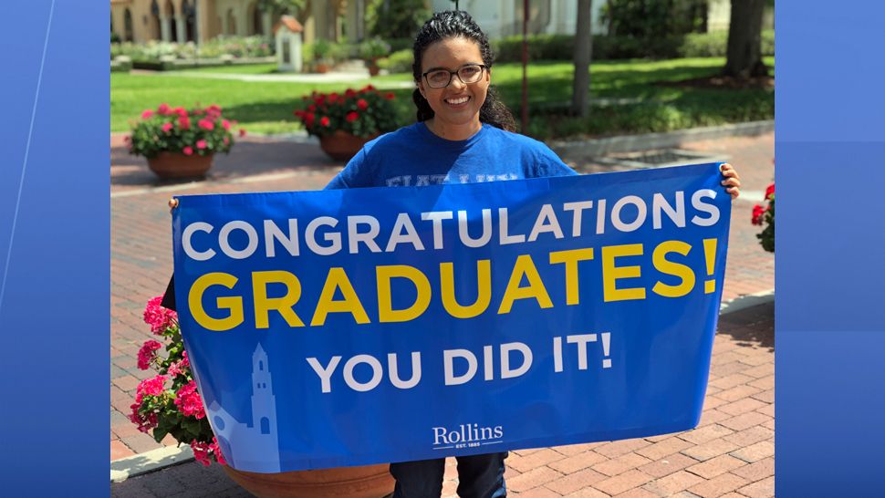 Ana Ortiz, an undocumented immigrant, is graduating from Rollins College and is working to get her citizenship. (Paula Machado, staff)