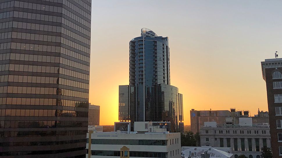 Downtown Orlando saw the sun getting up for the day on Tuesday, May 21, 2019. (Anthony Leone/Spectrum News 13)