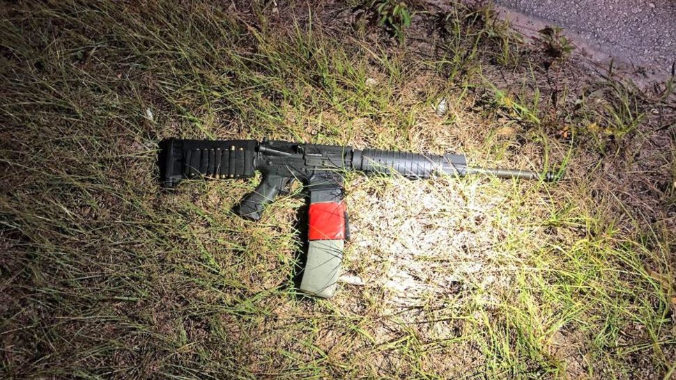 The driver of the pickup truck involved in the shooting is said to have had an AR-15, shown above, a handgun and drugs were also found at the scene. (Indian River County Sheriff's Office)