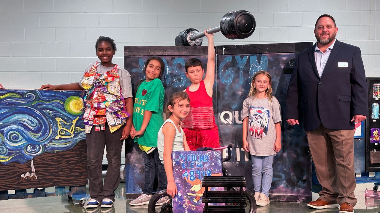 The students of Lacoochee Elementary School’s Odyssey of the Mind team are taking you on an intergalactic trip to the Planet of Fitness, and these students had to plan, and create, every aspect of how to get here, solving various problems along the way. (Photo courtesy of Lacoochee Elementary School)