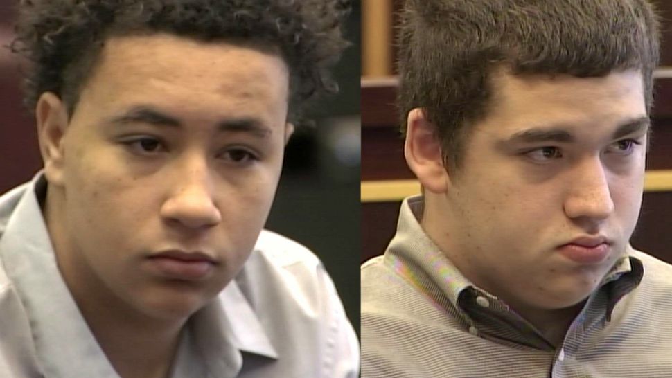Simeon Hall (left) and Jesse Sutherland are on trial, accused in the 2016 beating death of Winter Park High student Roger Trindade. They're both teens but being tried as adults. (Spectrum News 13)