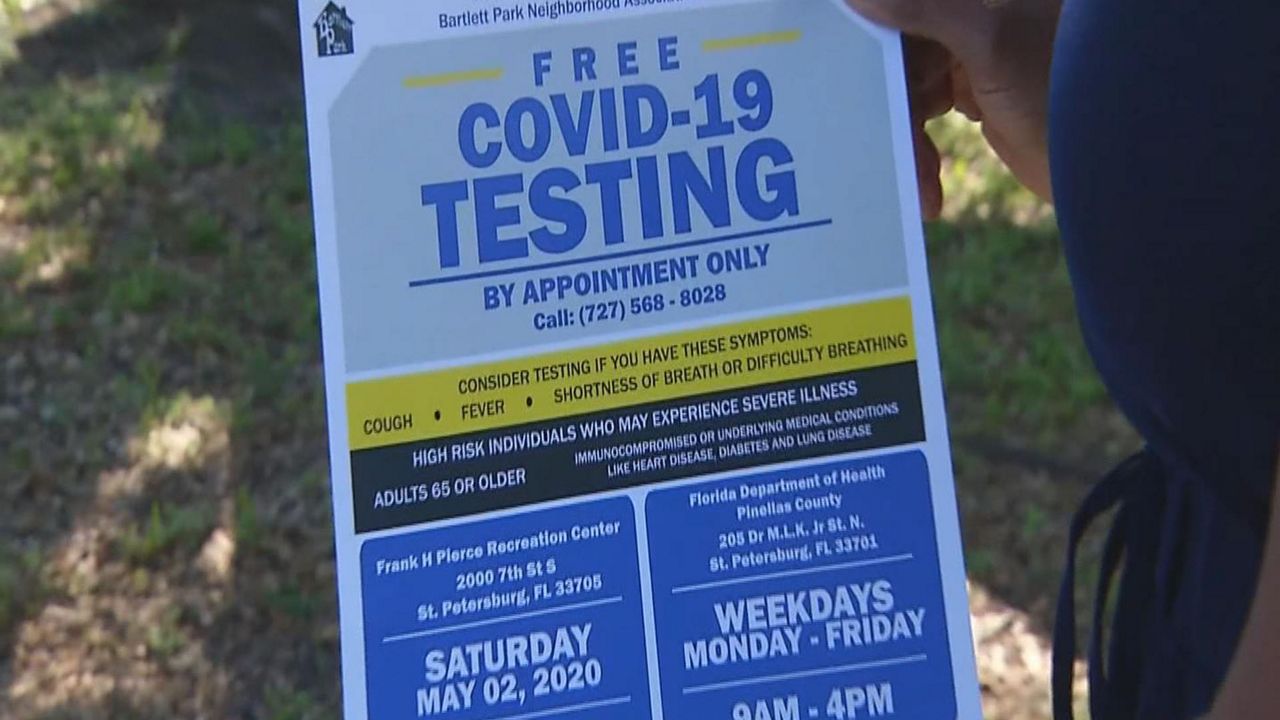 A pop-up testing site will open at the Frank Pierce Rec Center in Bartlett Park at 8 a.m. Saturday. (Spectrum Bay News 9)