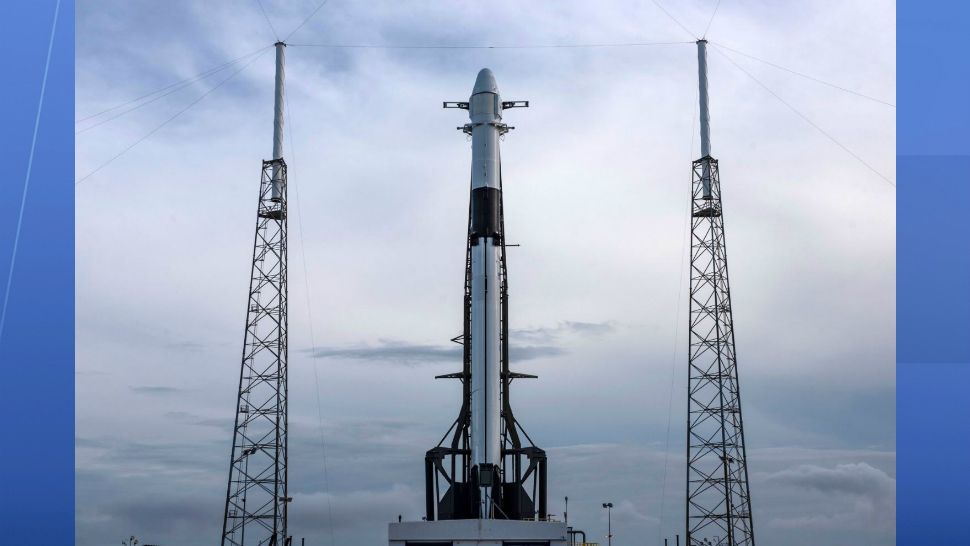 SpaceX said a helium leak on its Falcon 9 rocket contributed to a delay in its launch from Cape Canaveral Air Force Station. It is now scheduled to lift off 2:48 a.m. Saturday. (SpaceX)