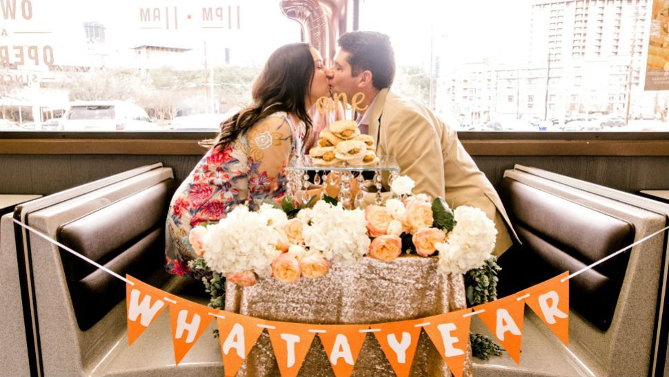 Couple celebrates Whata-versary in the most Texas way possible. (Courtesy: Whataburger)