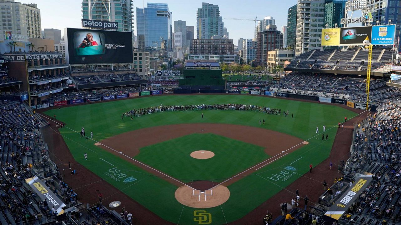 San Diego Padres fans gear up before game 3 at Petco Park