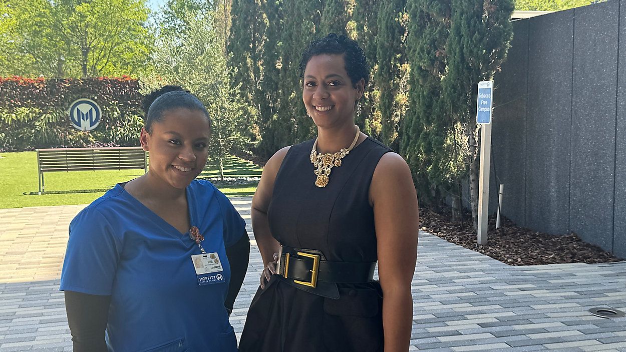 Jasmine Cherry, left, and Tiffany Archibong celebrate beating cancer — and their new friendship. (Spectrum Bay News 9/Melissa Eichman)