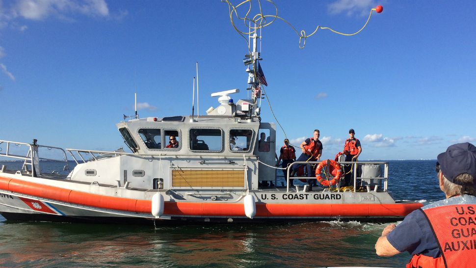 The Coast Guard dispatched a 45-foot response boat like this one to assist in the rescue of a disabled vessel east of Port Canaveral on Saturday. (U.S. Coast Guard Auxiliary)