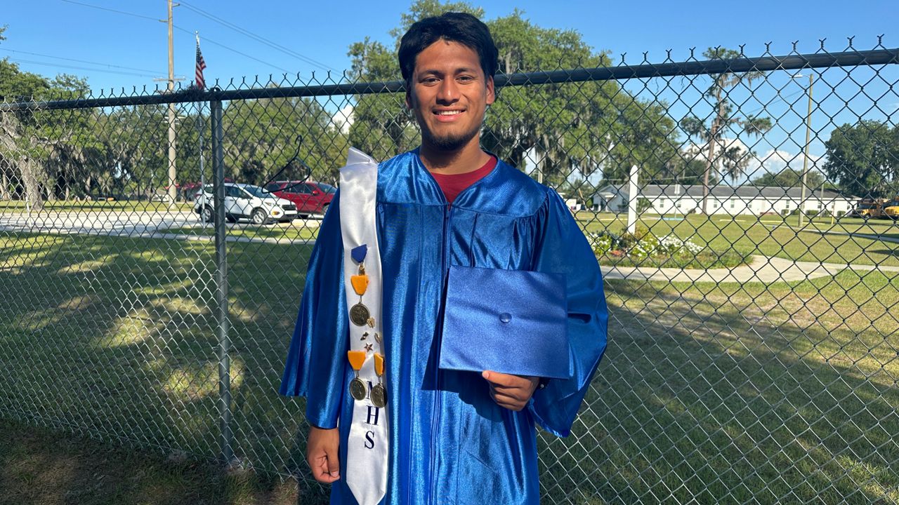 Christian Cortes-Daza is Mulberry High School's valedictorian. (Spectrum Bay News 9/Lizbeth Gutierrez)