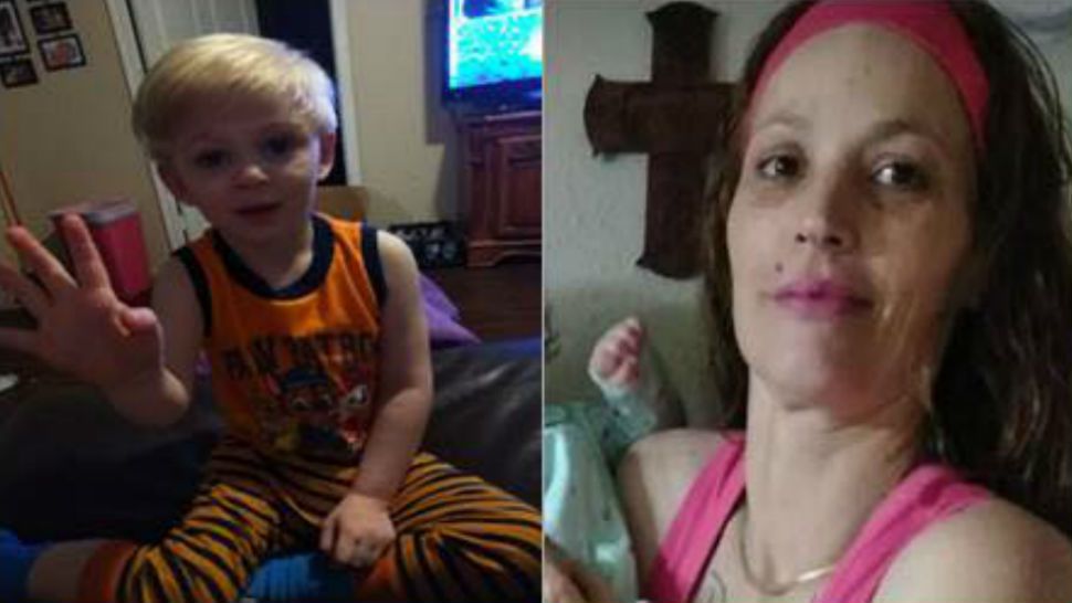 An Amber Alert has been issued for Alexzander C. Russell, left, while police look for Beverly Mickens, right, connected to the abduction.  (Courtesy: Caldwell County Emergency Facebook)