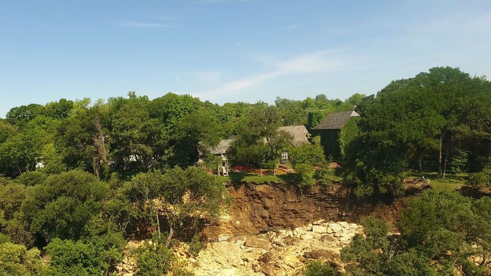 Screenshot from aerial footage provided by the City of Austin Watershed Protection Department.
