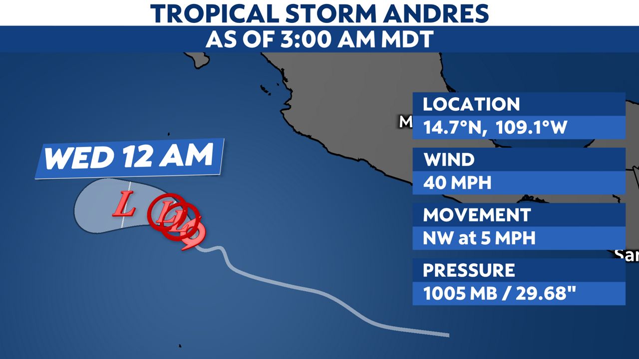 Tropical Storm Andres forms in Eastern Pacific