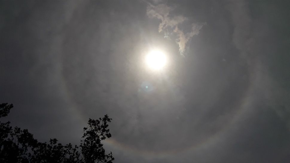 Sun halo seen over Seminole, Florida on Thursday afternoon.