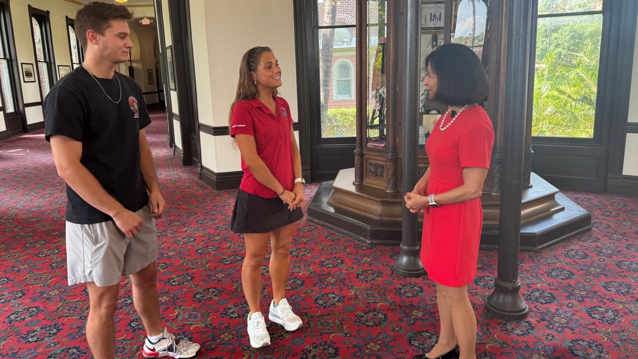 University of Tampa President Theresa Abi-Nader Dahlberg is celebrating her first year at the university. (Spectrum Bay News 9/Dalia Dangerfield)