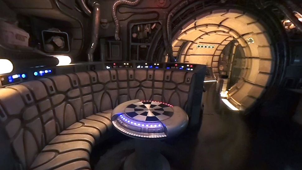 Inside Millennium Falcon: Smugglers Run in Star Wars: Galaxy's Edge at Disneyland. (File)