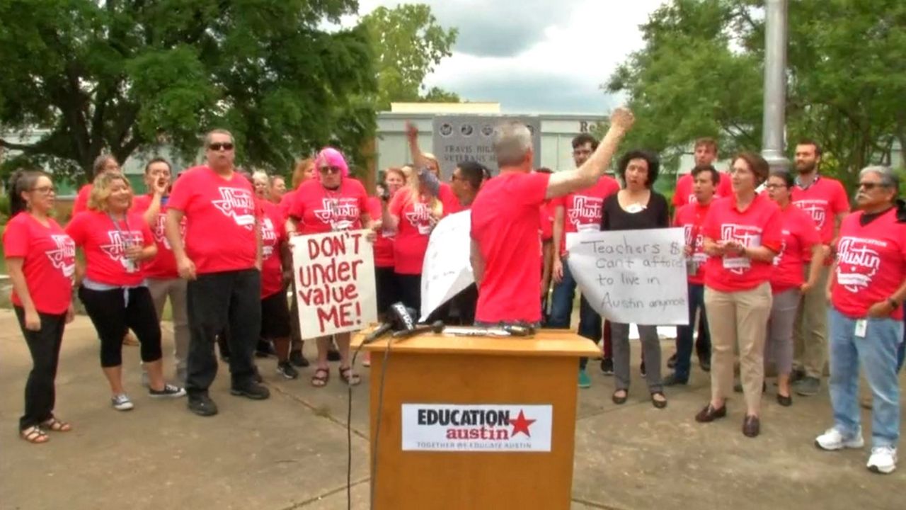 Photo of Education Austin rally on May 14, 2019 (Spectrum News)