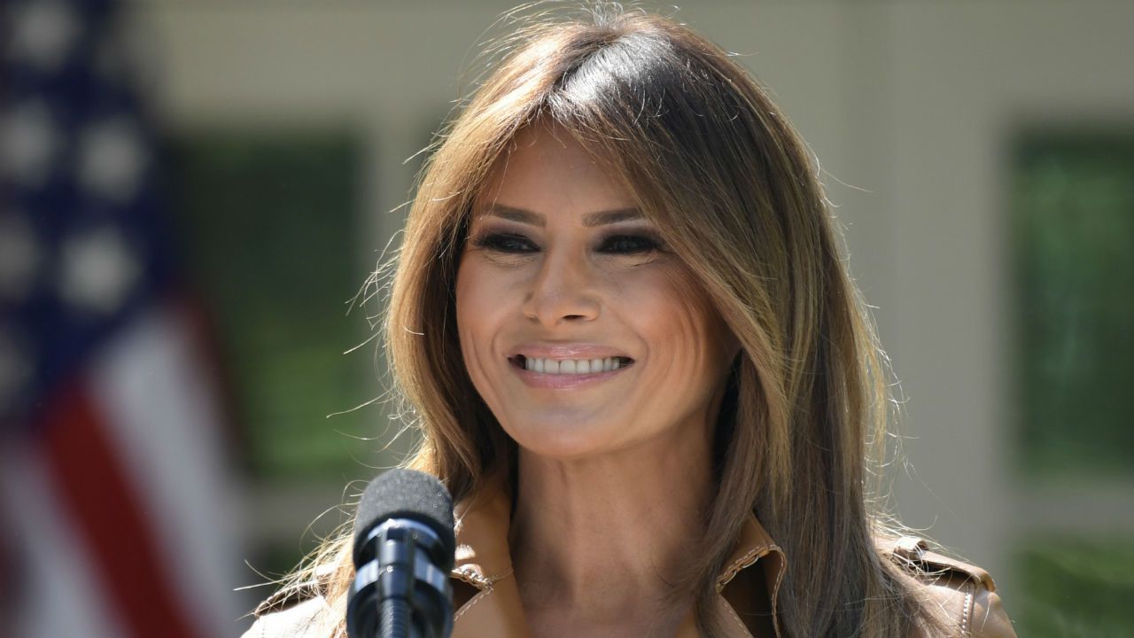 Melania Trump speaks during an event in the Rose Garden, May 7, 2018. (AP Photo/File)