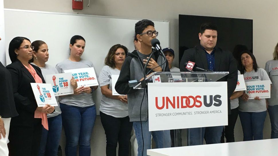 UnidosUS launched a voters registration campaign called Power of 18 in hopes of registering 50,000 new voters. (Paula Machado, staff)