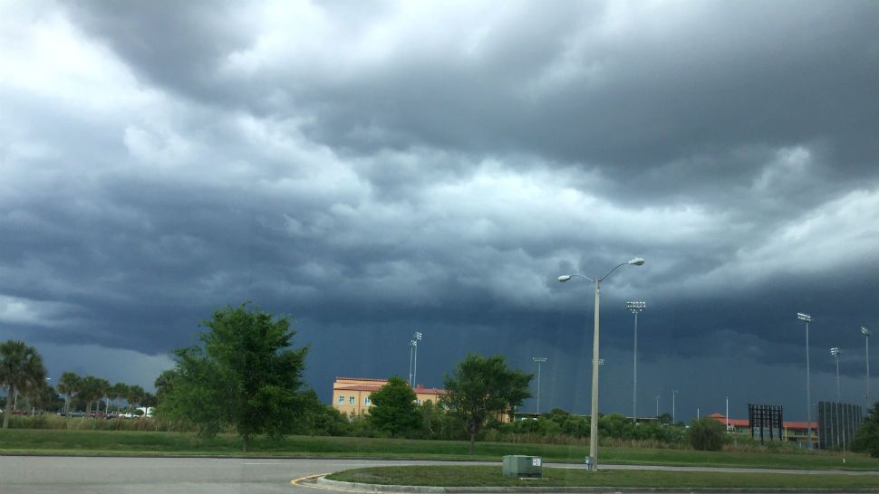 Submitted via the Spectrum News 13 app: Dark clouds over Kissimmee near Osceola Heritage Park, Tuesday, May 15, 2018. (Freddy Torres, viewer)