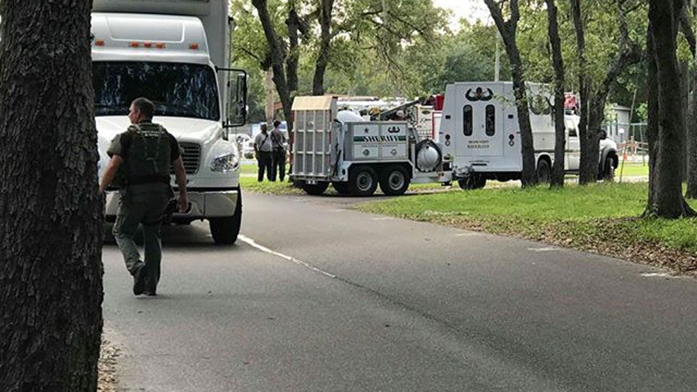 Orange County Sheriff's Office Hazardous Device Team on scene of a complex where a pipe bomb was discovered Thursday. (Marie Dawn Staples Paque, Viewer)