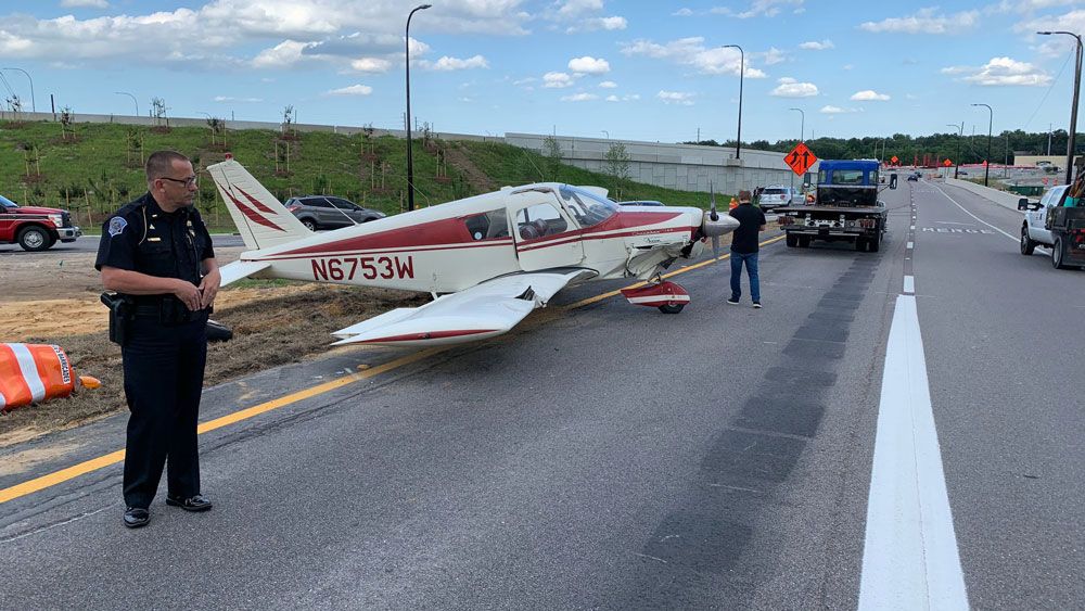 A photo from Maitland police shows damage to the plane's nose and one of the wings. (Maitland Police Dept.)