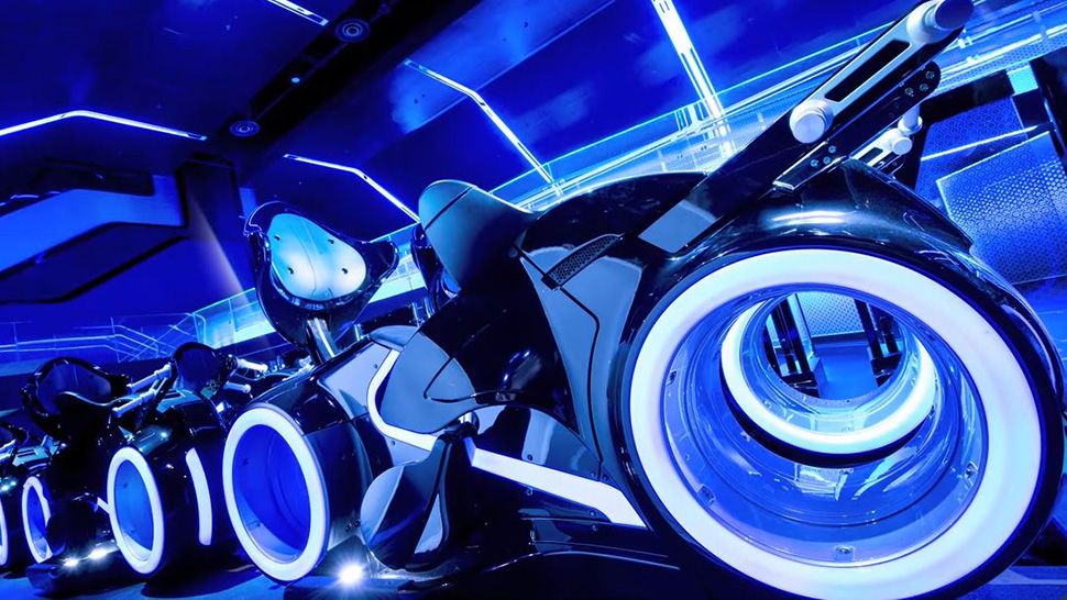 Tron Lightcycle vehicles. (Photo courtesy: Disney)