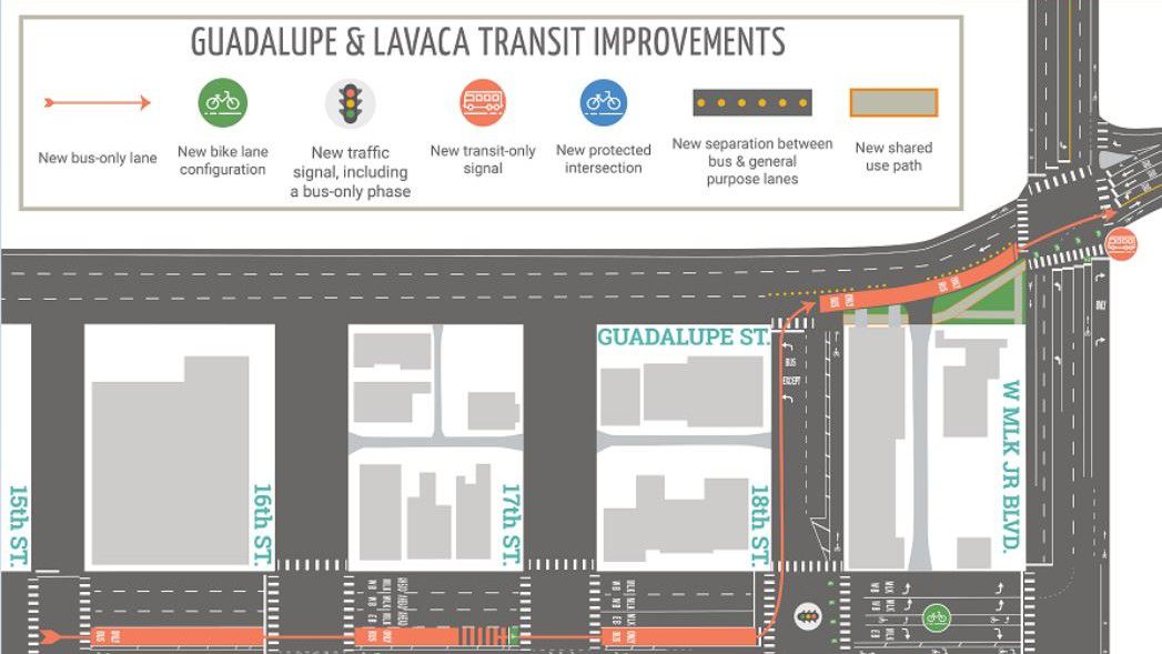 Map of transit improvements (City of Austin)