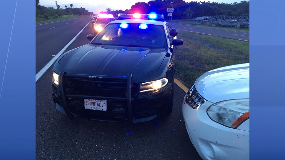An impaired wrong-way driver was arrested Thursday morning after he rammed into an FHP patrol car and fled from troopers. (Sgt. Steve Gaskins, FHP)
