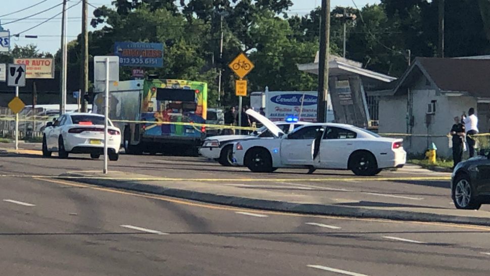 The incident happened before 4:15 p.m. at North Nebraska Avenue between Lotus and E. Castle Court, south of Linebaugh. (Trevor Pettiford/Spectrum Bay News 9)