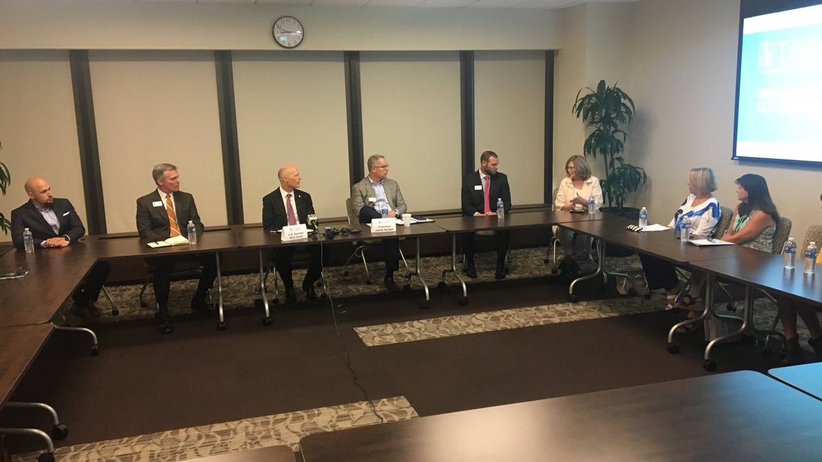 Senator Rick Scott held a roundtable discussion in Tampa Monday morning to discuss his plans to make healthcare more affordable for families. (Jorja Roman/Spectrum Bay News 9)