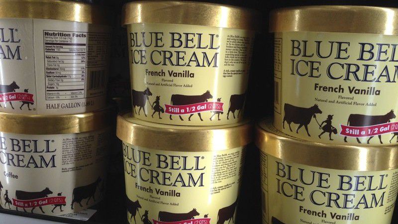 Cartons of Blue Bell ice cream (AP Images)