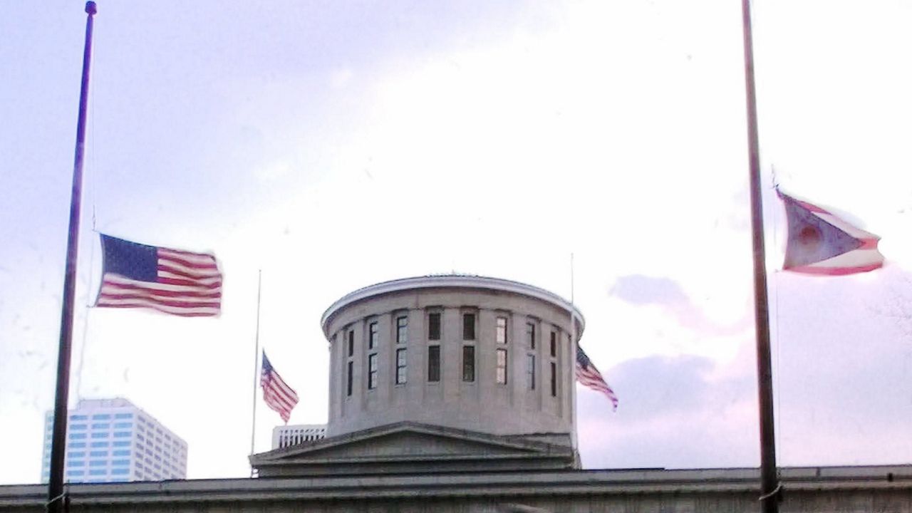 Flags flying at half-staff at Ohio Statehouse