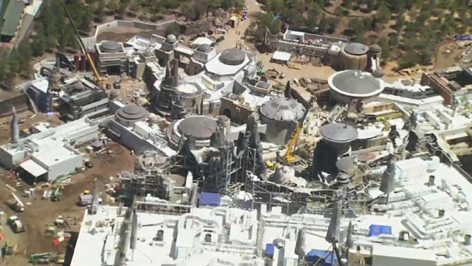 Aerial view of Star Wars: Galaxy's Edge at Disney's Hollywood Studios. (Sky 13/Spectrum News 13)