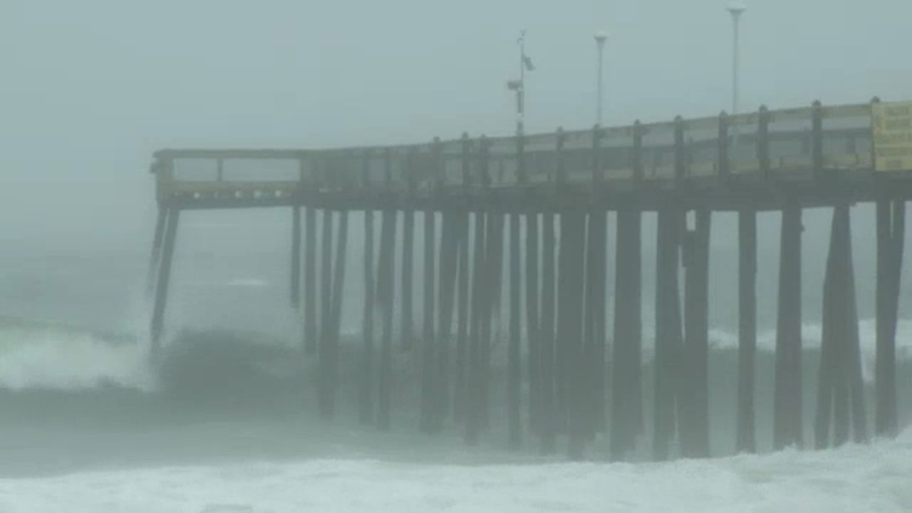 Pier in hurricane