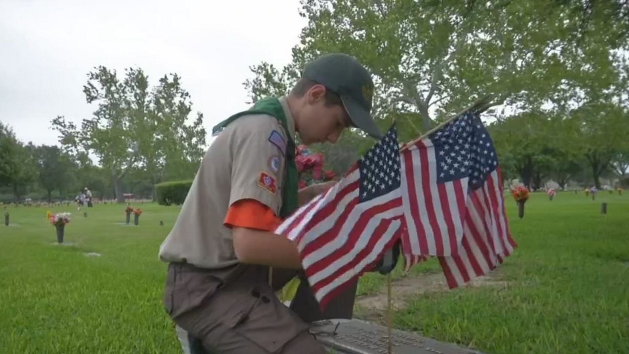 Boy Scout Troop Puts Out Thousands of Flags for Memorial Day