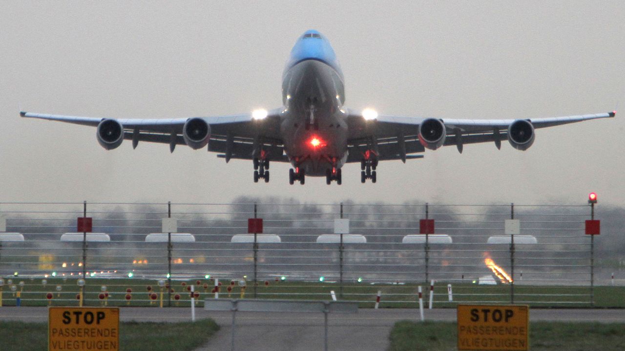 A KLM plane landing. (File/AP)